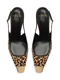 Olivia 85MM Stamped Leather Slingback Pumps
