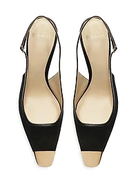 Olivia 85MM Suede Cap-Toe Pumps