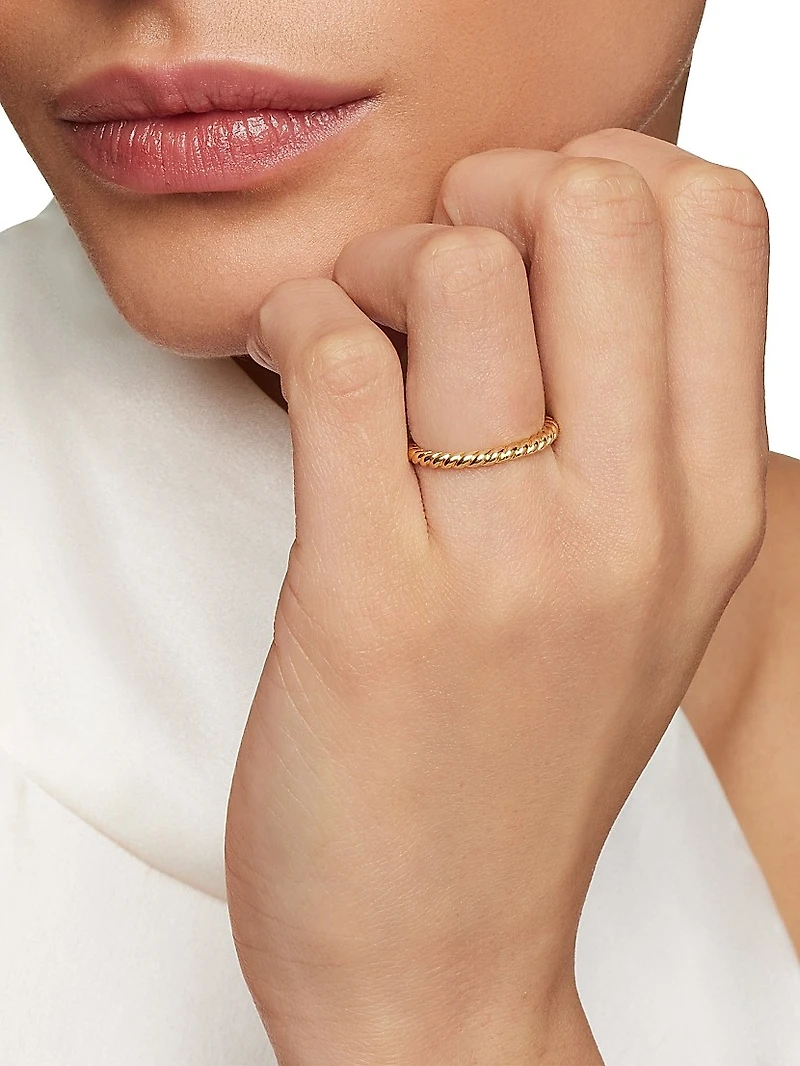 Cable Band Ring 18K Yellow Gold, 2MM