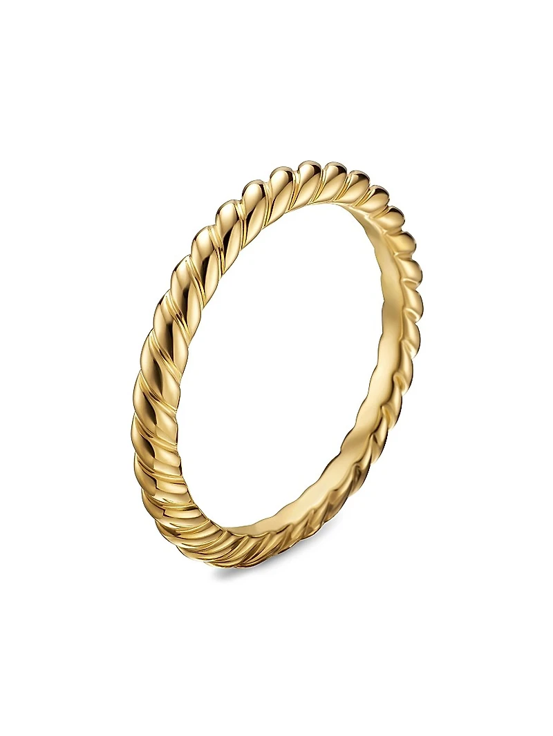 Cable Band Ring 18K Yellow Gold, 2MM