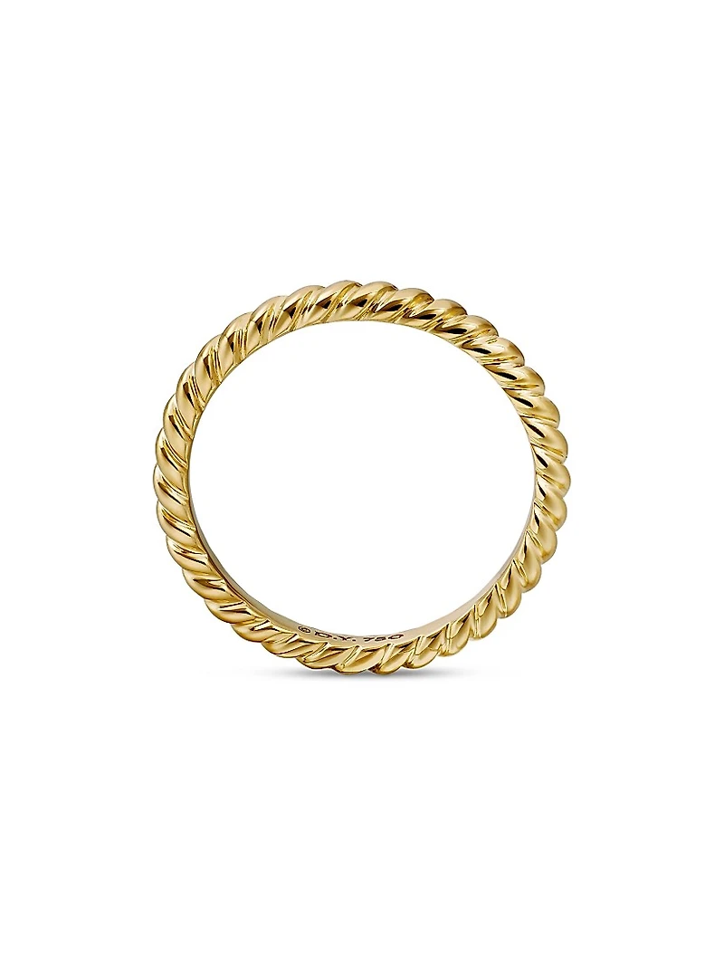 Cable Band Ring 18K Yellow Gold, 2MM