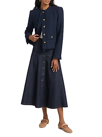 Veena Denim Midi-Skirt