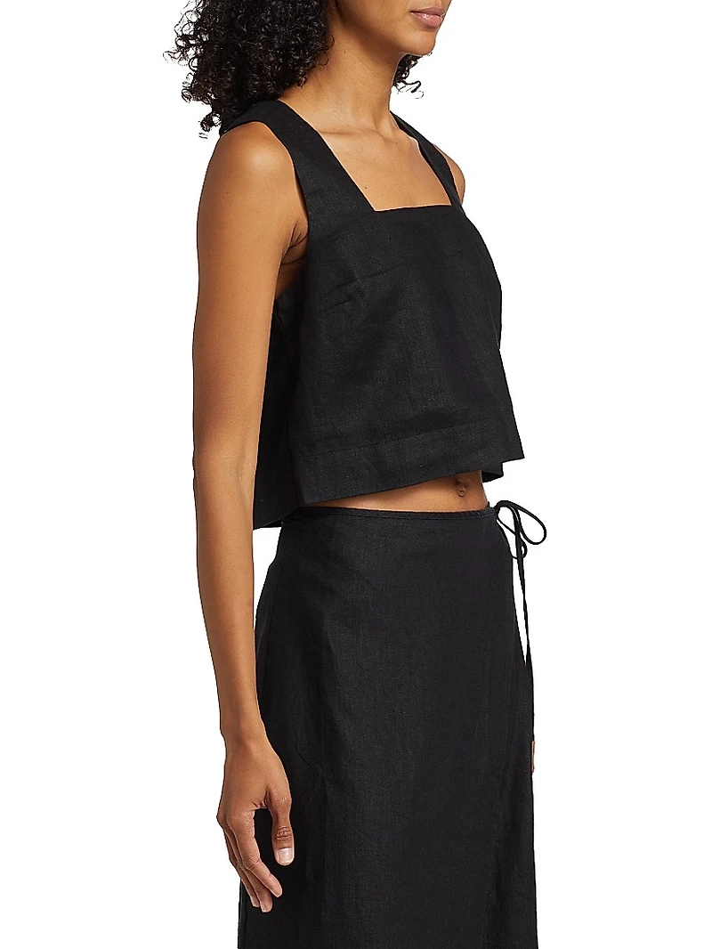 Akira Linen Crop Top