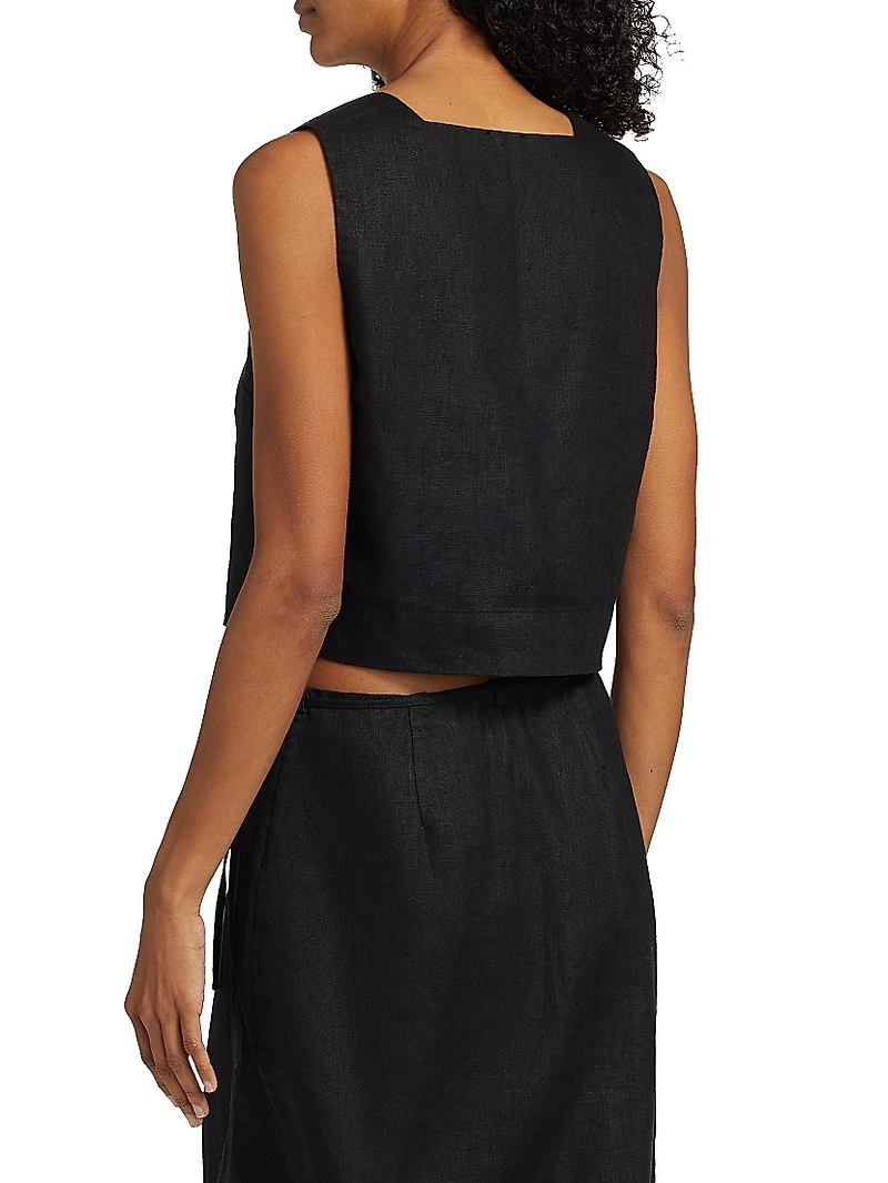Akira Linen Crop Top
