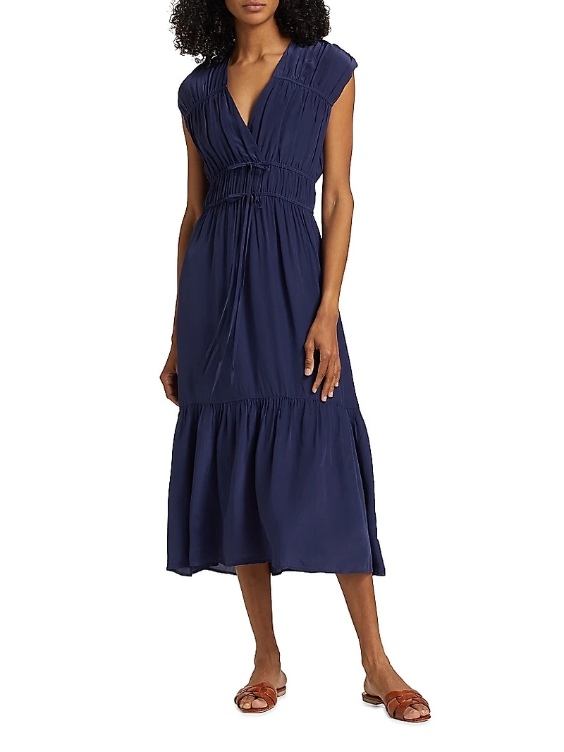 Aletta Tie-Waist Midi-Dress
