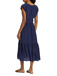 Aletta Tie-Waist Midi-Dress