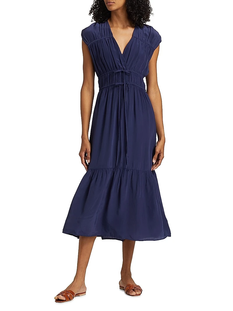 Aletta Tie-Waist Midi-Dress