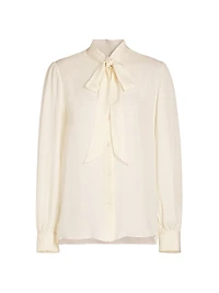 Carina Silk Tie-Neck Top