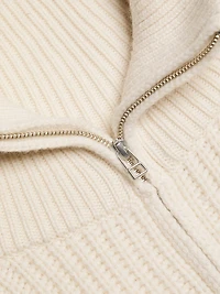 Amelina Cashmere Striped Half-Zip Sweater