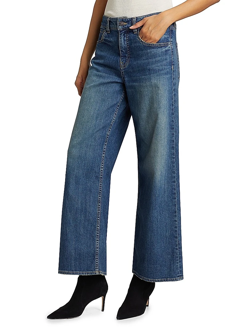 Marlene Mid-Rise Cropped Wide-Leg Jeans