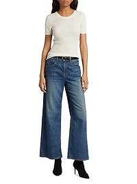 Marlene Mid-Rise Cropped Wide-Leg Jeans
