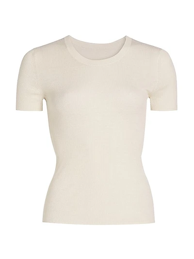 Araceli Silk Short-Sleeve Sweater