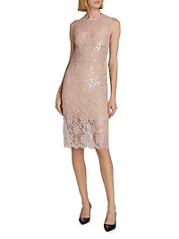 Embellished Crewneck Sheath Dress