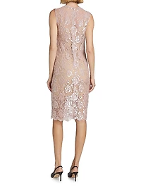 Embellished Crewneck Sheath Dress