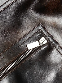 Cargo Distressed Leather Pencil Skirt