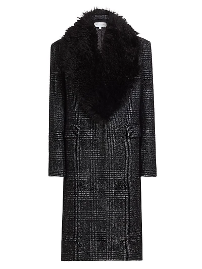 Glen Plaid Wool-Blend Chesterfield Coat