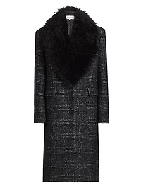 Glen Plaid Wool-Blend Chesterfield Coat