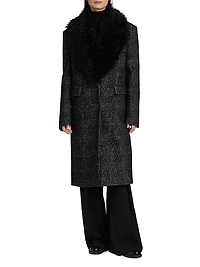 Glen Plaid Wool-Blend Chesterfield Coat
