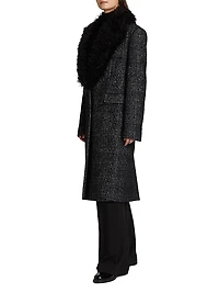 Glen Plaid Wool-Blend Chesterfield Coat