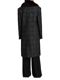 Glen Plaid Wool-Blend Chesterfield Coat