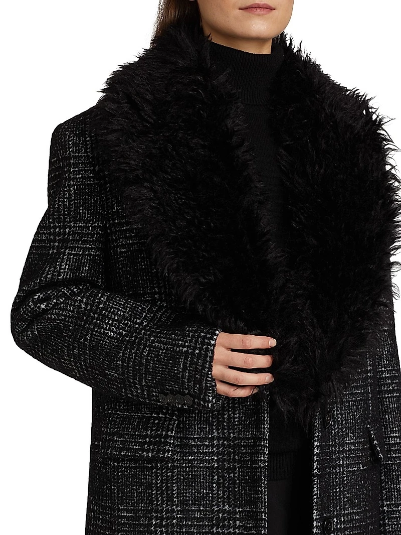 Glen Plaid Wool-Blend Chesterfield Coat