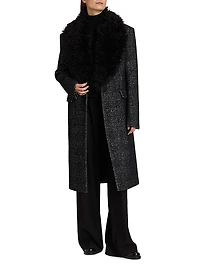 Glen Plaid Wool-Blend Chesterfield Coat