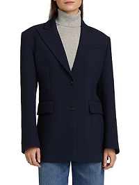 Sculpted Wool-Blend Single-Breasted Blazer