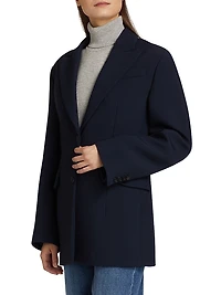 Sculpted Wool-Blend Single-Breasted Blazer
