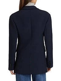 Sculpted Wool-Blend Single-Breasted Blazer