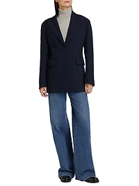 Sculpted Wool-Blend Single-Breasted Blazer