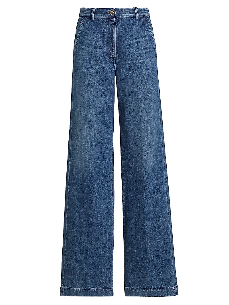 Wide-Leg Denim Trousers