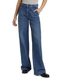 Wide-Leg Denim Trousers