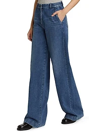 Wide-Leg Denim Trousers