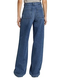 Wide-Leg Denim Trousers