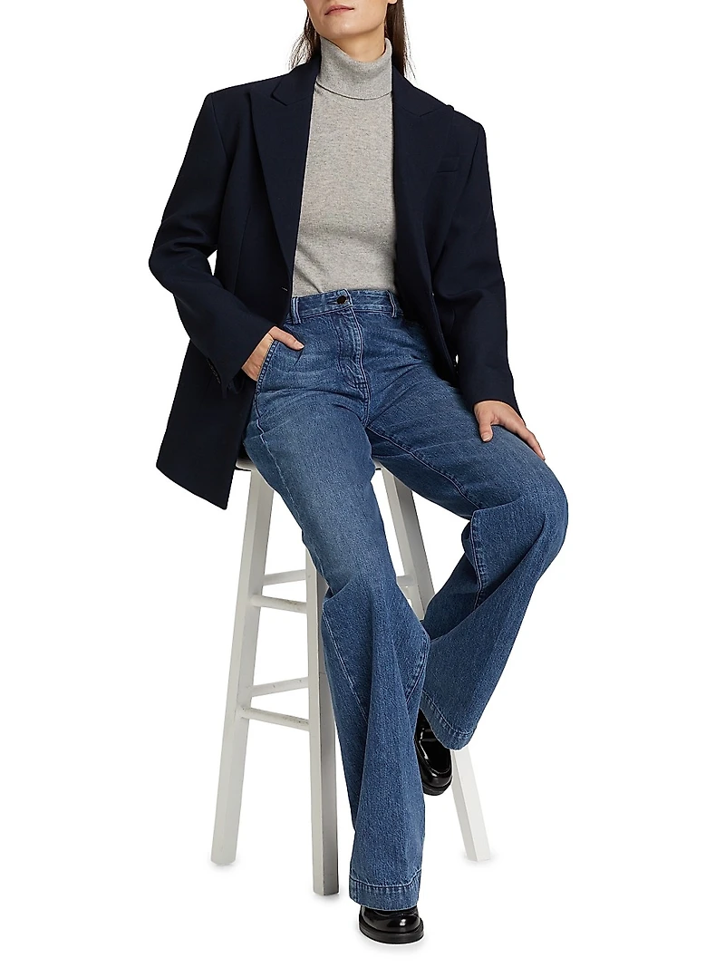 Wide-Leg Denim Trousers