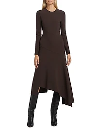 Wool Handkerchief Midi-Dress