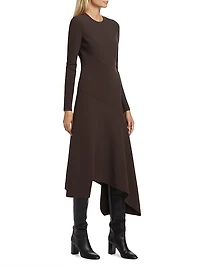 Wool Handkerchief Midi-Dress