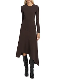 Wool Handkerchief Midi-Dress