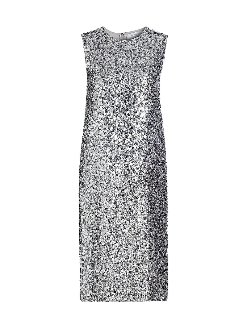 Sequined Crewneck Sheath Dress