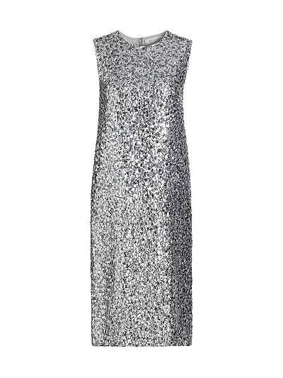 Sequined Crewneck Sheath Dress