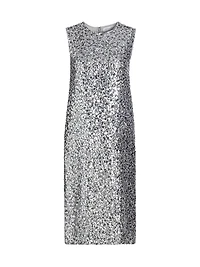 Sequined Crewneck Sheath Dress