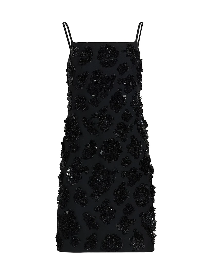 Sequin-Embellished A-Line Minidress