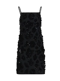 Sequin-Embellished A-Line Minidress