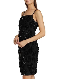 Sequin-Embellished A-Line Minidress
