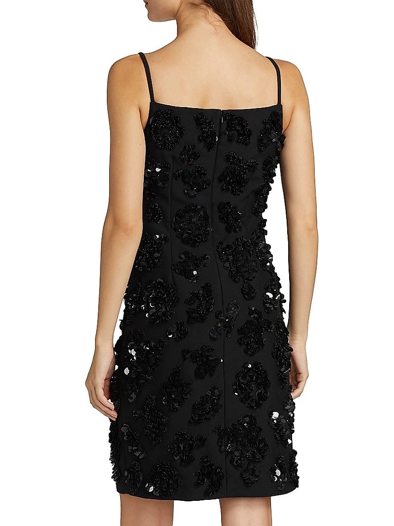 Sequin-Embellished A-Line Minidress