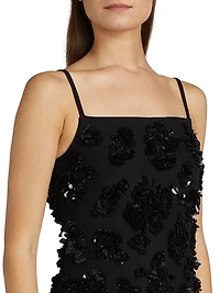 Sequin-Embellished A-Line Minidress