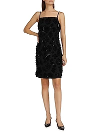 Sequin-Embellished A-Line Minidress