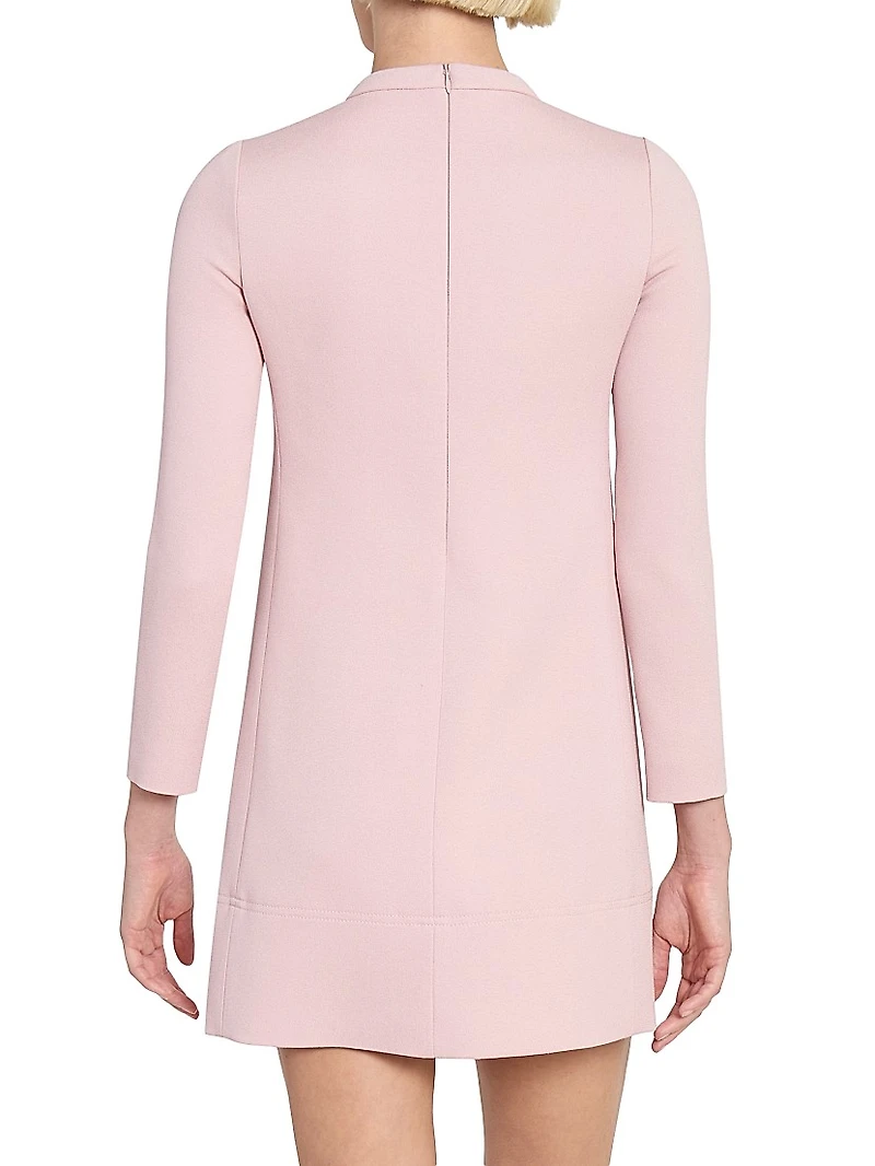 Crystal-Button Crepe Minidress