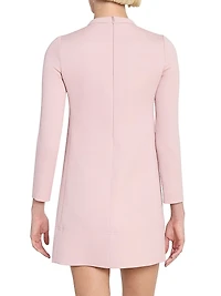 Crystal-Button Crepe Minidress