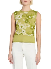Soutache Silk-Blend Knit Top